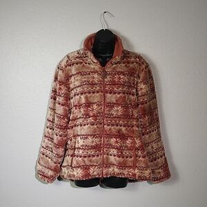 Woolrich Vintage Dark Blossom Faux Fur‎ Coat XL